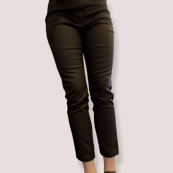 Olsen Brown Mona Slim Pants - Picture 2 of 11